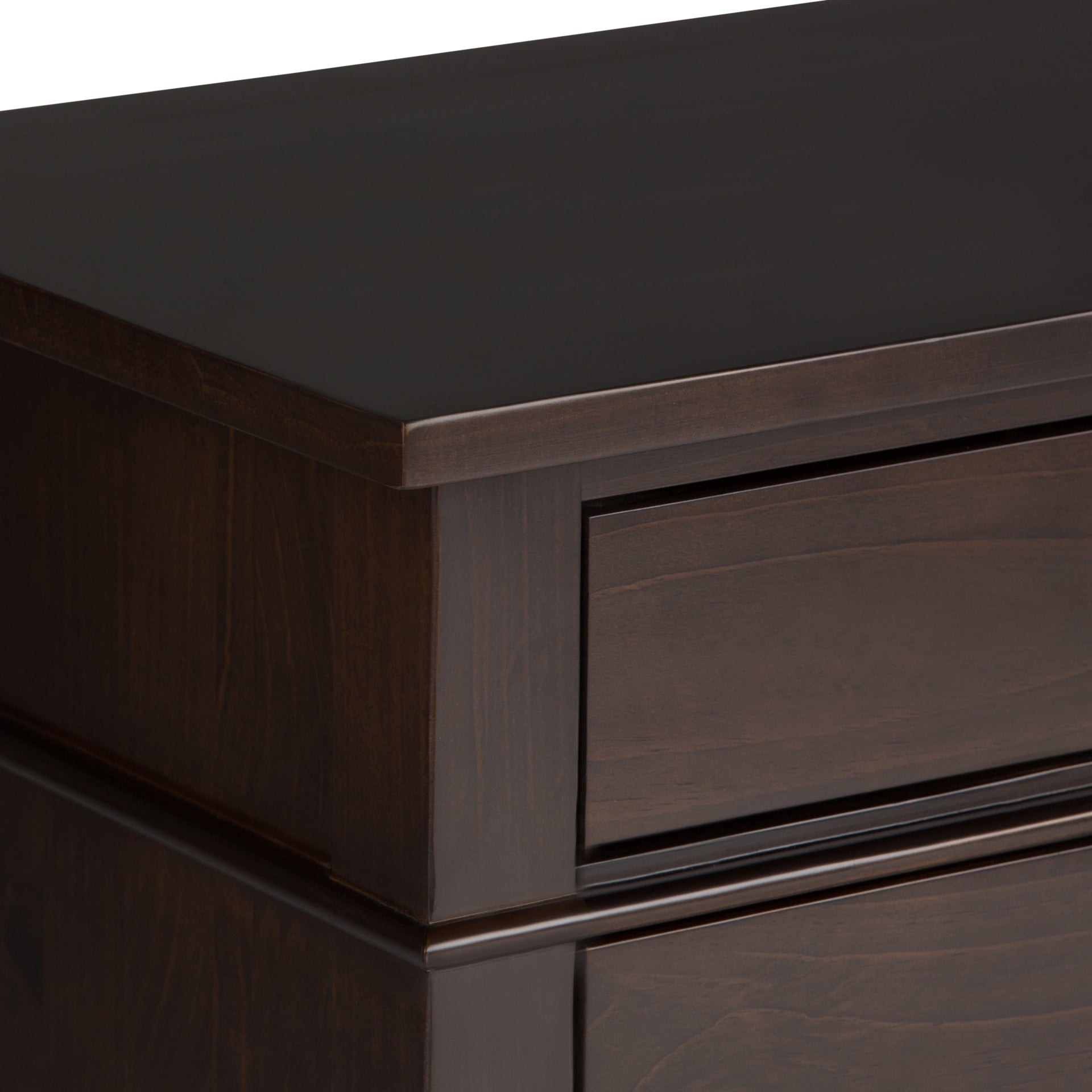 Carlton 24 Inch Wide Solid Wood Bedside Table in Brunette