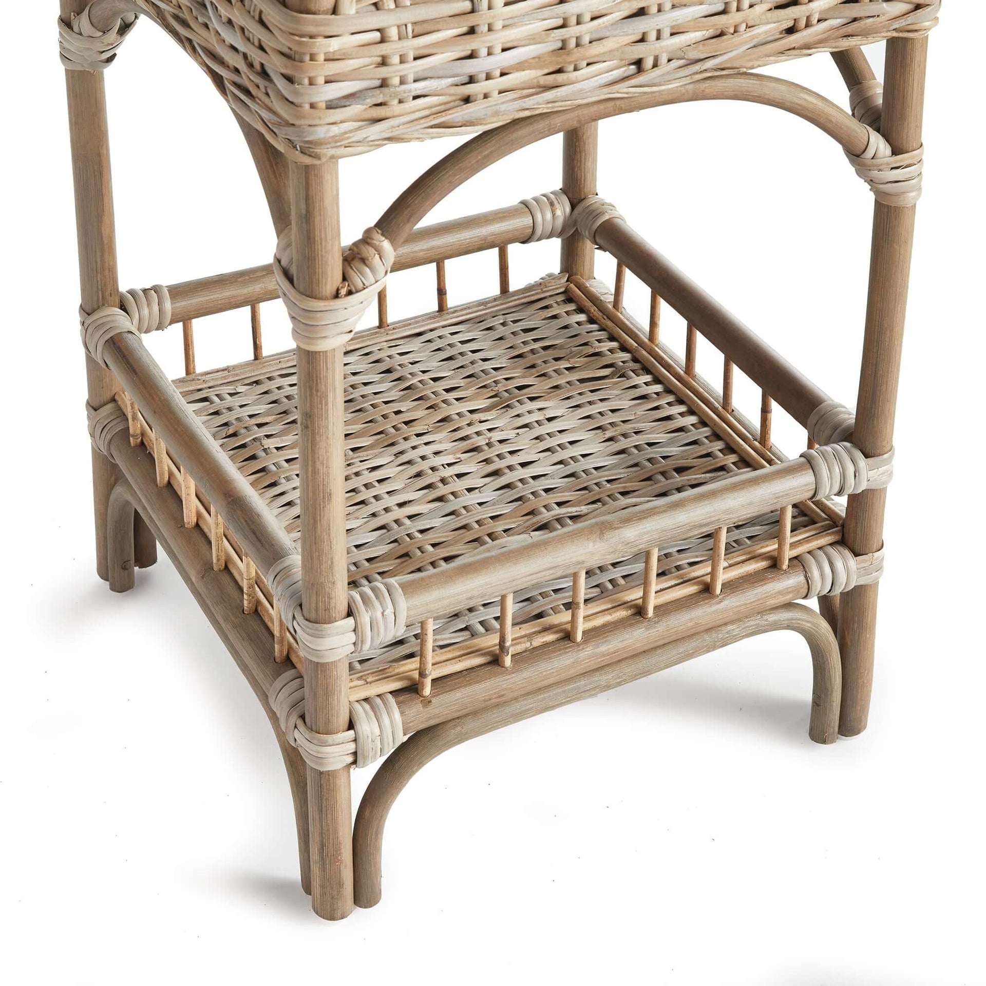 Kubu Rattan Etagere Shelf with Woven Tray Tiers