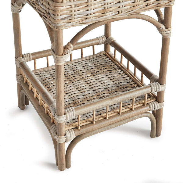Kubu Rattan Etagere Shelf with Woven Tray Tiers