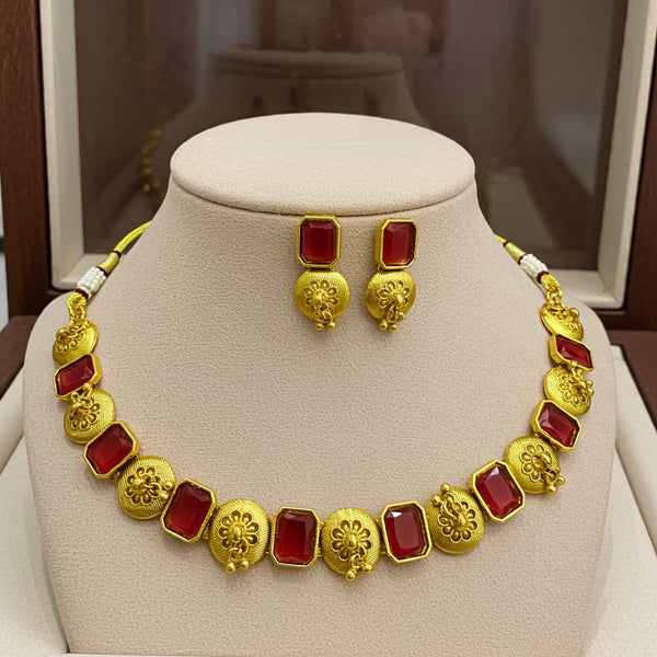 Premium Ruby Kundan Set 22K Gold-Plated LeDeSaRa Lifestyle