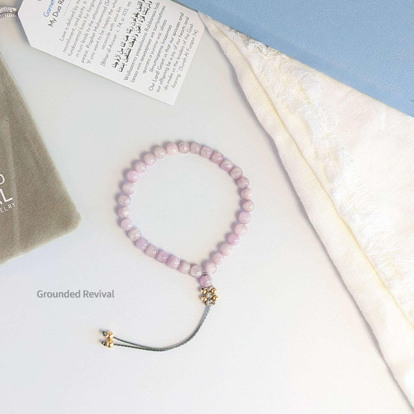 Kunzite Tasbih Bracelet | Women's Dhikr Beads - 33 Beads, 6mm