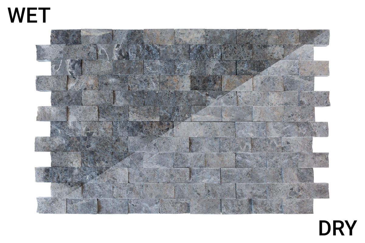 Silver Shadow Split Face Marble Mosaics 12