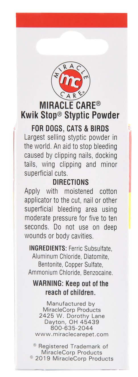 Kwik Stop Styptic Powder for Dogs, Cats, & Birds