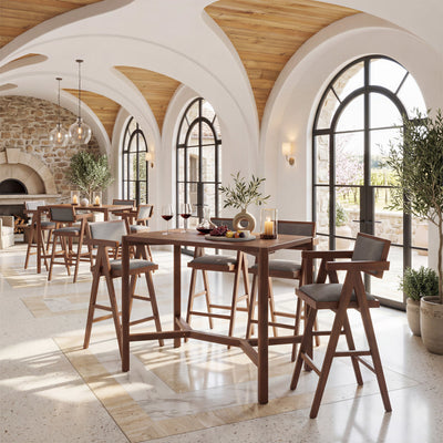 Delhi Barstool (Set of 2) Gray & Walnut