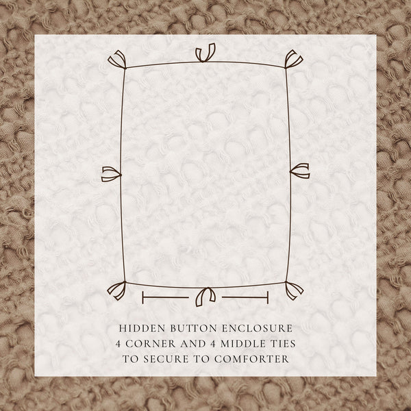 100% Cotton Honeycomb Waffle Duvet Set - Mattea Collection