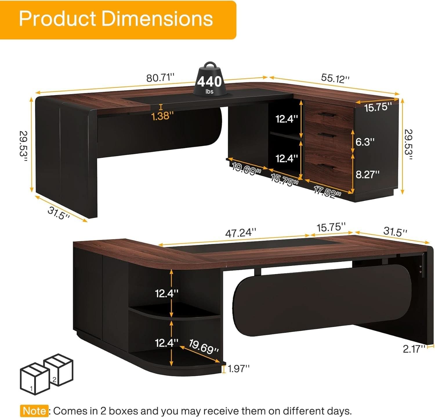 L Shaped Desk With Storage Shelves For Home Office
