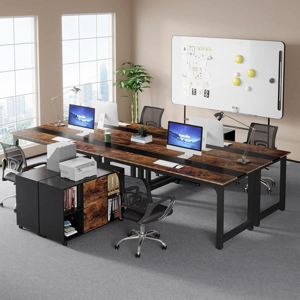 L-Shaped Executive Office Desk With Spacious File Cabinet
