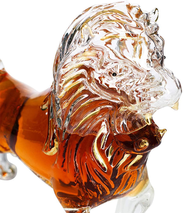 Lion Animal Whiskey and Wine Decanter The Wine Savant - Beautiful Profile of A Lion 500ml - Whiskey, Wine Scotch or Liquor Decanter