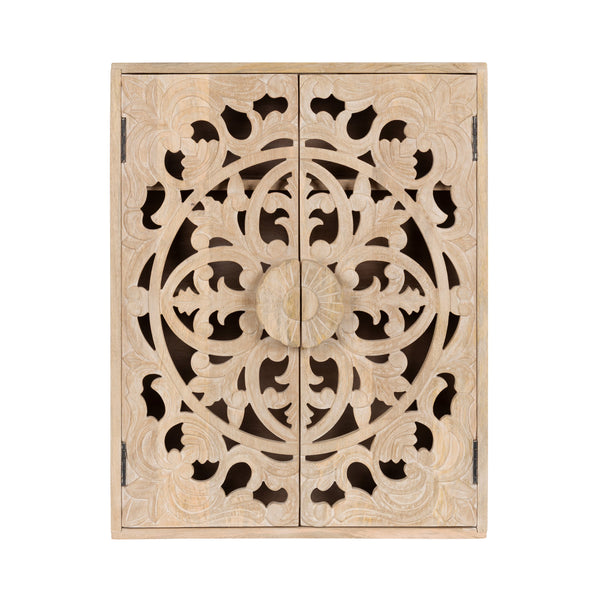 Saanvi Carved Wood Wall Cabinet
