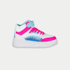 LA Gear Kids Flame Hightop | White x Pink x Blue - 11 / White x Pink x Blue