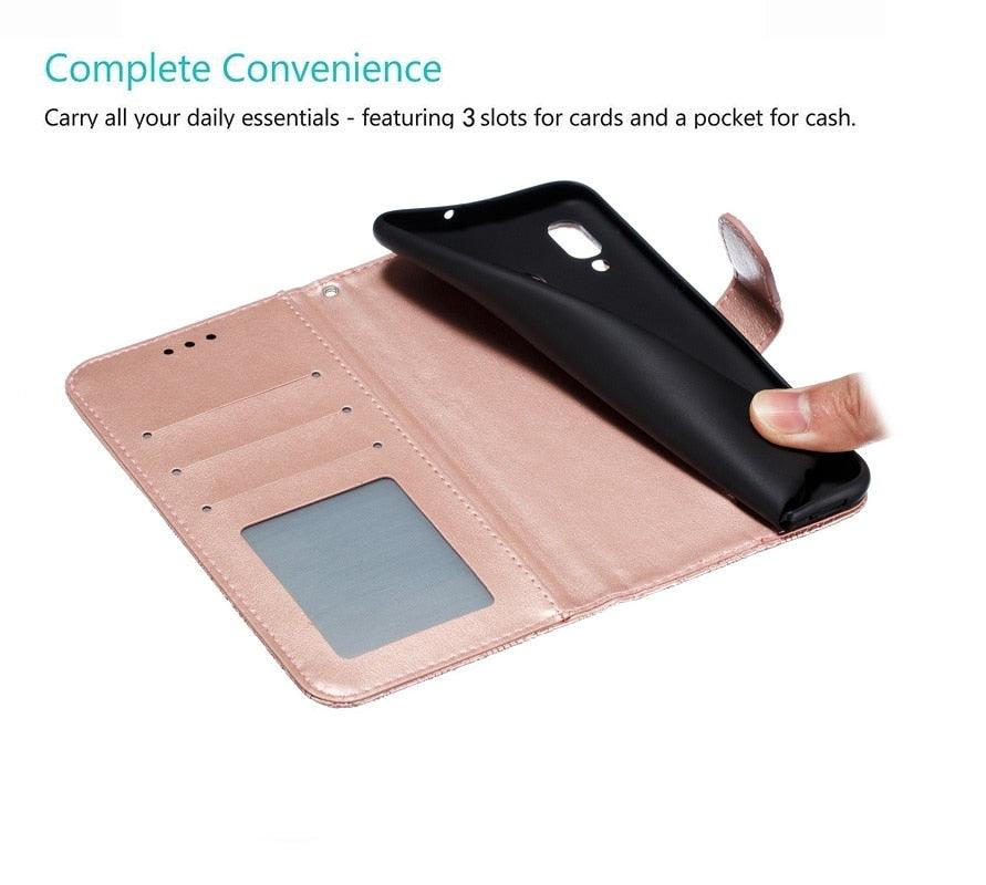 Lace Flower Leather Wallet Case For Xiaomi Redmi Note 11 10 Pro 7 6 8 8t Redmi 10c 10a A1 9t 7a 8a 9c 9a Case Mi A3 A2 Lite 9 Phone Case Premium Pu Leather Flip Cover With Card Holder Feature Protective Cover