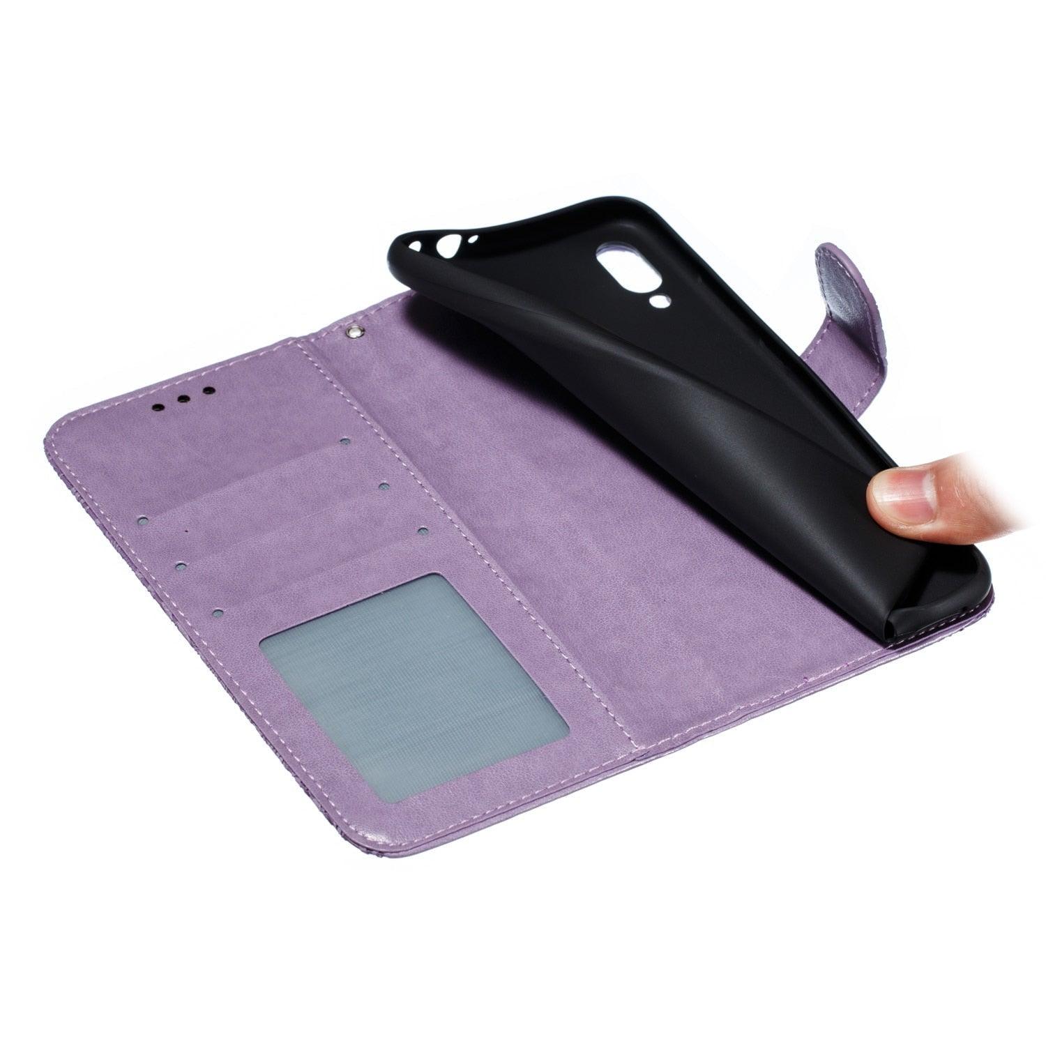 Lace Flower Leather Wallet Case For Xiaomi Redmi Note 11 10 Pro 7 6 8 8t Redmi 10c 10a A1 9t 7a 8a 9c 9a Case Mi A3 A2 Lite 9 Phone Case Premium Pu Leather Flip Cover With Card Holder Feature Protective Cover