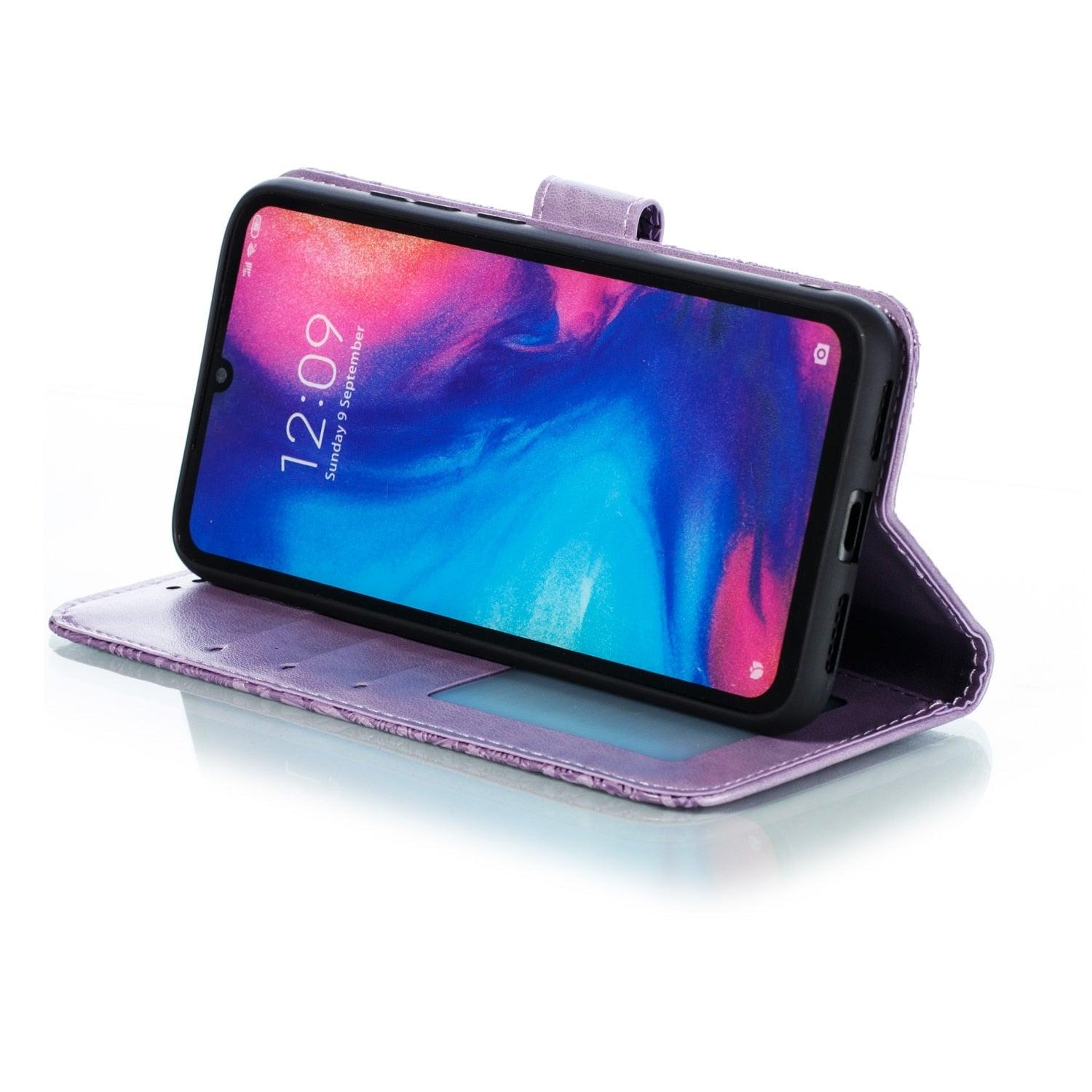 Lace Flower Leather Wallet Case For Xiaomi Redmi Note 11 10 Pro 7 6 8 8t Redmi 10c 10a A1 9t 7a 8a 9c 9a Case Mi A3 A2 Lite 9 Phone Case Premium Pu Leather Flip Cover With Card Holder Feature Protective Cover