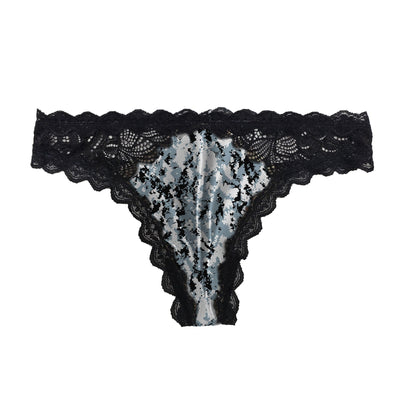 Women's Camo Lace Thong - Envision Black Hunting Underwear - Wilderness Dreams