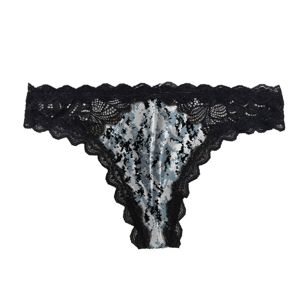 Women's Camo Lace Thong - Envision Black Hunting Underwear - Wilderness Dreams
