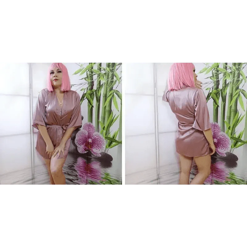 Ladies Fashion Red Soft Short Sleepwear For Women Trendy Women's Comfortable V Neck Bathrobe  Bridesmaid Bride Party Robes