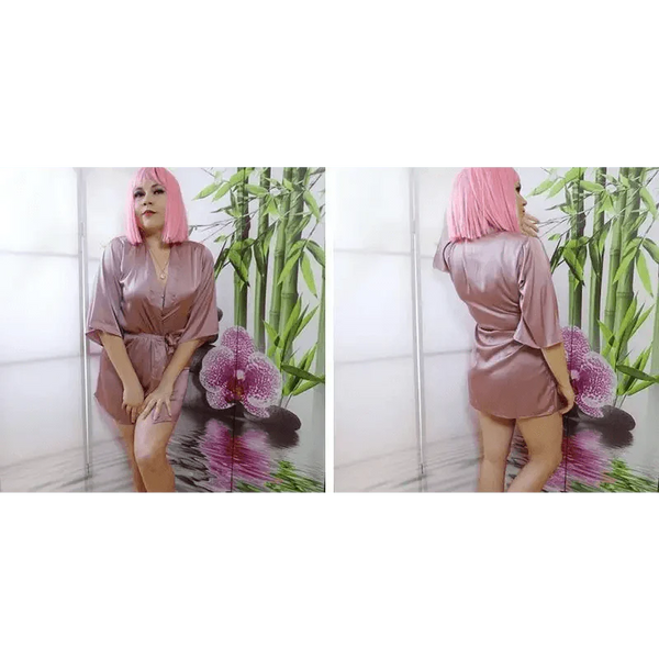 Ladies Fashion Red Soft Short Sleepwear For Women Trendy Women's Comfortable V Neck Bathrobe  Bridesmaid Bride Party Robes