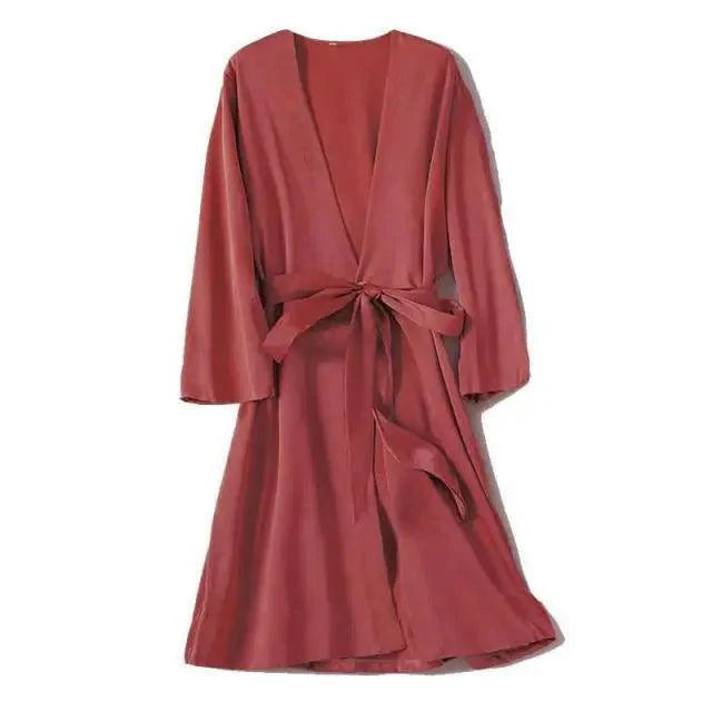 Ladies Fashion Red Soft Short Sleepwear For Women Trendy Women's Comfortable V Neck Bathrobe  Bridesmaid Bride Party Robes