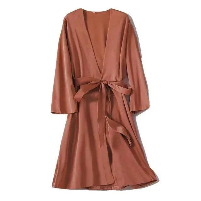 Ladies Fashion Red Soft Short Sleepwear For Women Trendy Women's Comfortable V Neck Bathrobe  Bridesmaid Bride Party Robes