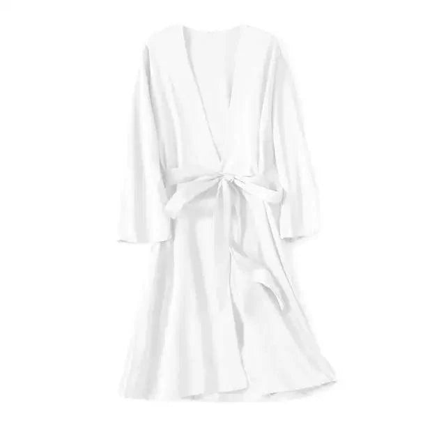Ladies Fashion Red Soft Short Sleepwear For Women Trendy Women's Comfortable V Neck Bathrobe  Bridesmaid Bride Party Robes