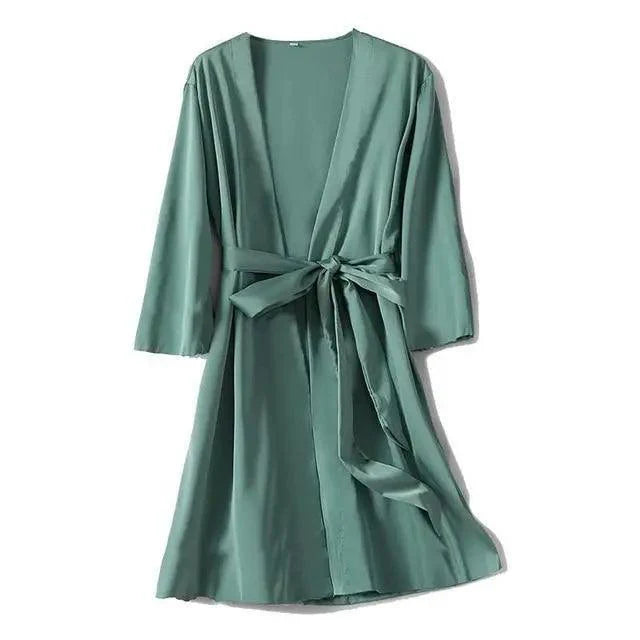Ladies Fashion Red Soft Short Sleepwear For Women Trendy Women's Comfortable V Neck Bathrobe  Bridesmaid Bride Party Robes