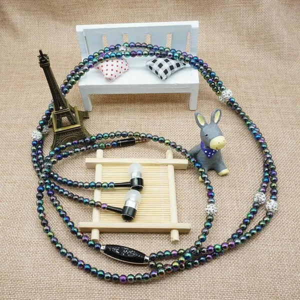 Ladies Luxury Pearl Necklace Pink Earphones With Mic Excellent Sound Quality Stereo Earphones For Everyday Use