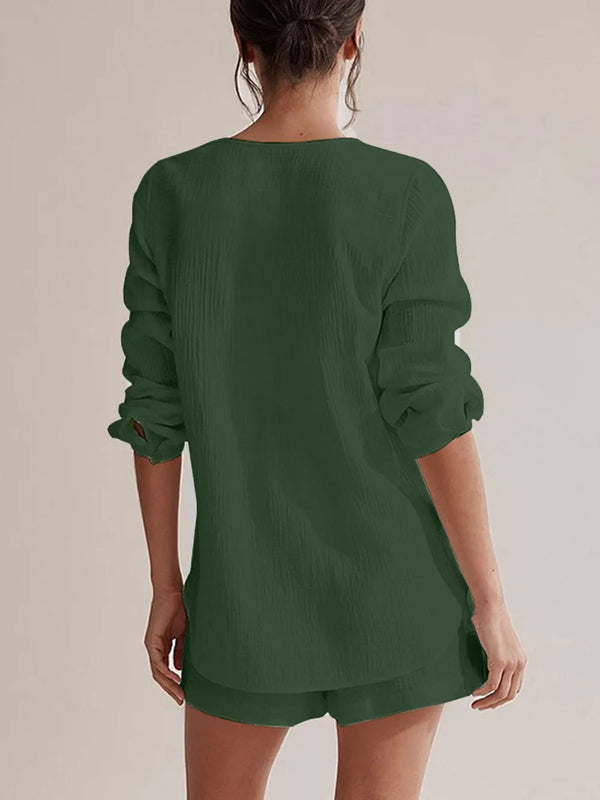 Ladies' summer pajamas made of pure cotton gauze