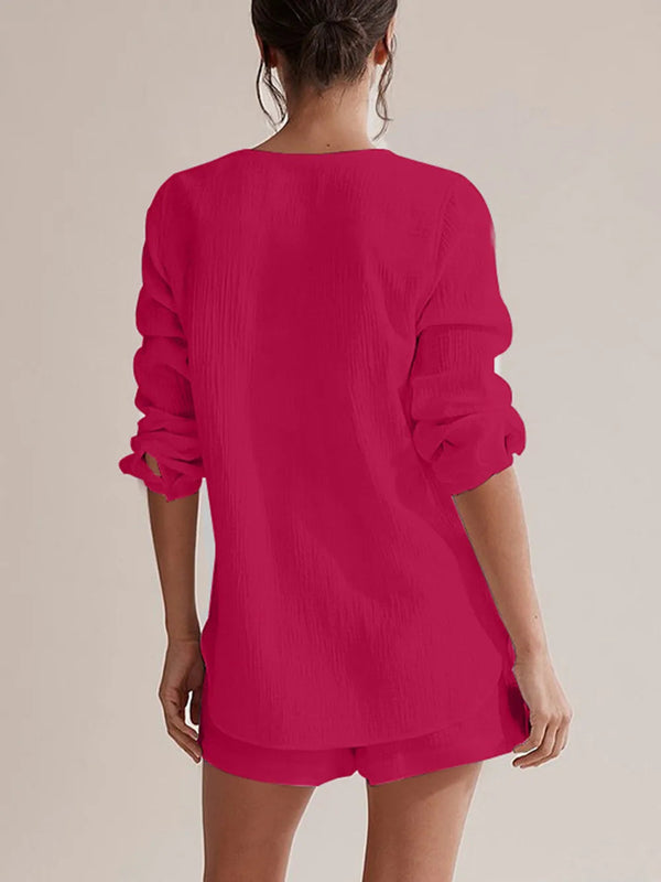 Ladies' summer pajamas made of pure cotton gauze