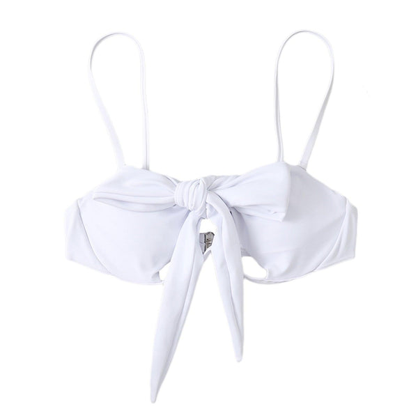 Ladies Summer Solid Color  Swimsuit Female Detachable Shoulder Strap Halter Bikini Women's Bikini Swimsuits One Piece Bathing Suits Tie Knot Cutout Swimwear with Crisscross Design