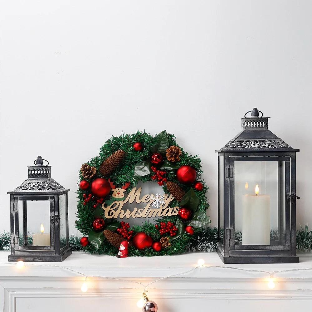 Antique Grey Brush Decorative Lanterns（ Set of 2 ）