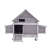 Large 63-Inch Movable Wooden Hen House With Wheels And Nesting Box (SAK50791)