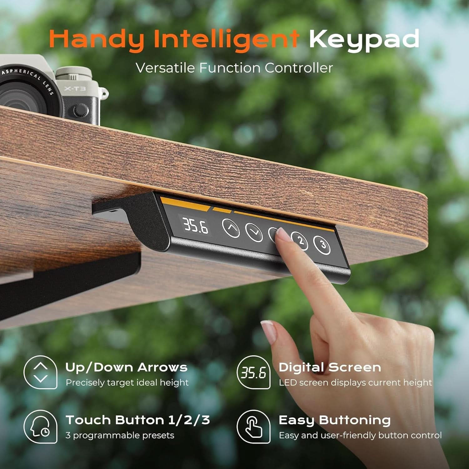 Large Electric Standing Desk Adjustable Height with Hooks