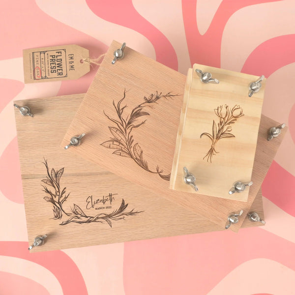 Large Flower Press Kit, Oak