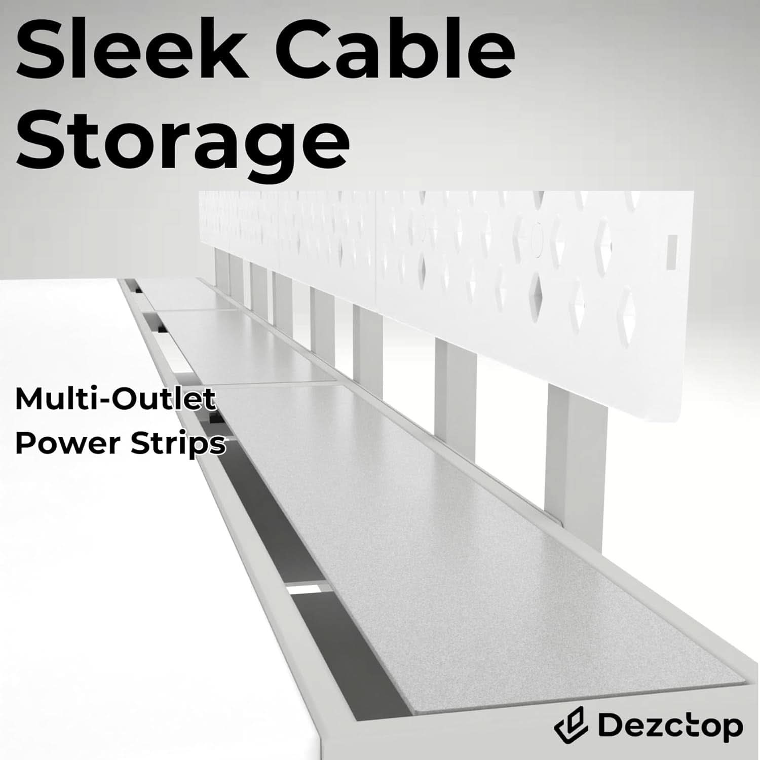 Large Gaming Desk with Pegboard and Cable Management