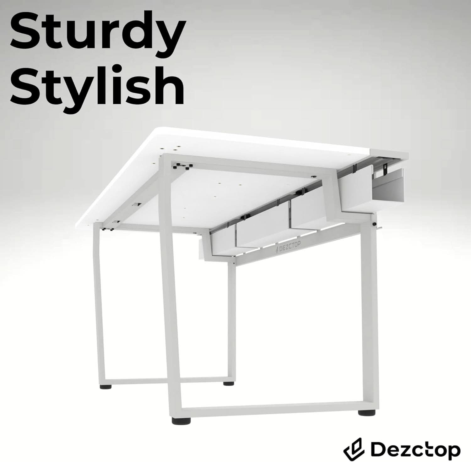 Large Gaming Desk with Pegboard and Cable Management