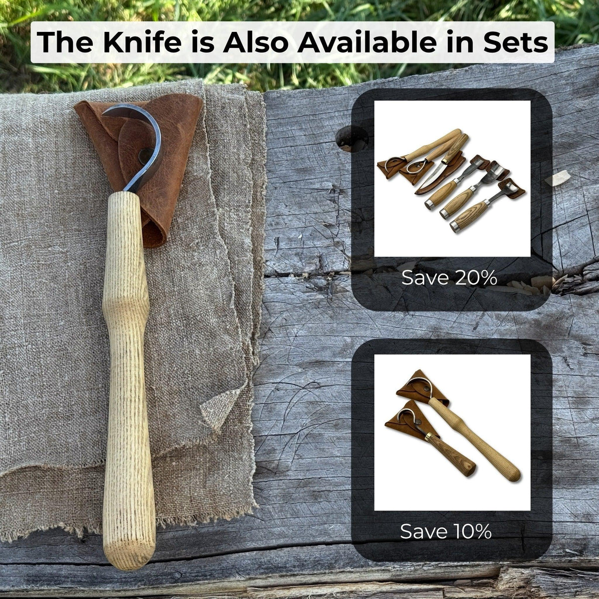 Large Hook Knife for Spoon Carving, ⌀6 cm (2.4 inches)