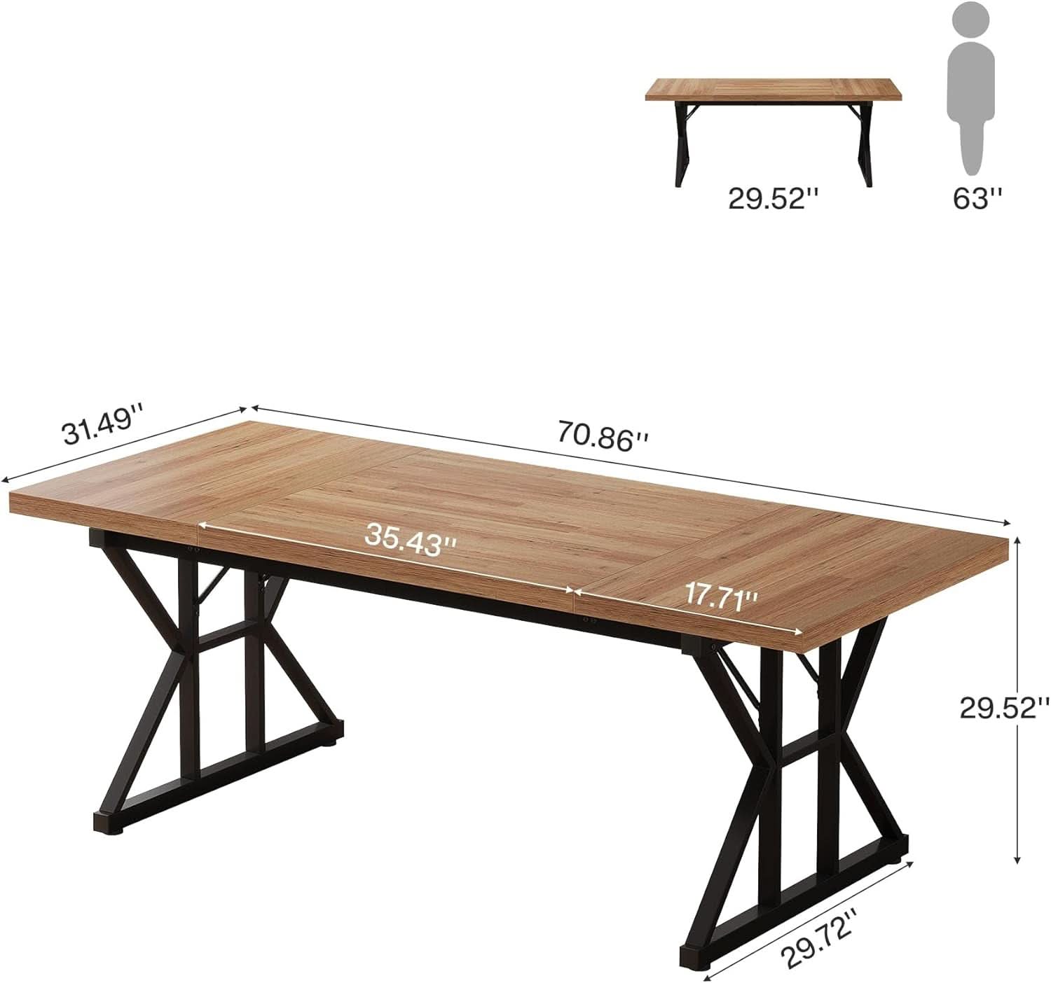 Large Industrial Executive Desk for Home Office Use