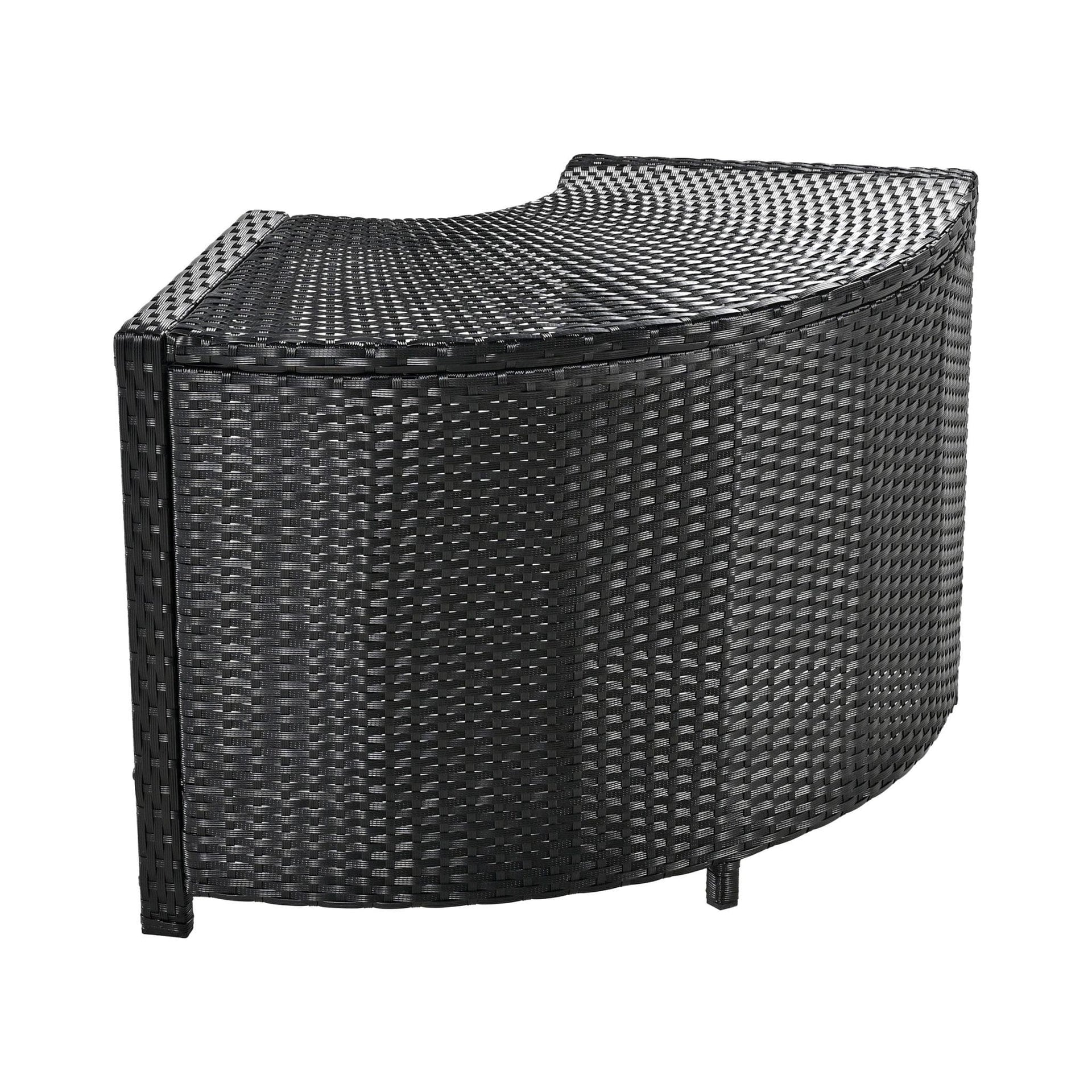 Large Outdoor Quadrilateral Spa Surround Rattan Sectional Sofa Set With Storage Compartments (SAK80217)