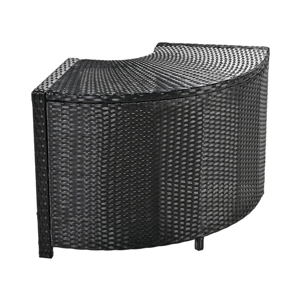 Large Outdoor Quadrilateral Spa Surround Rattan Sectional Sofa Set With Storage Compartments (SAK80217)