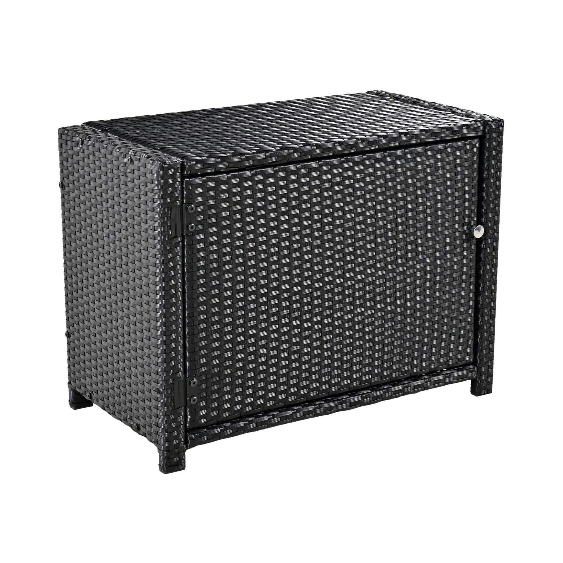 Large Outdoor Quadrilateral Spa Surround Rattan Sectional Sofa Set With Storage Compartments (SAK80217)