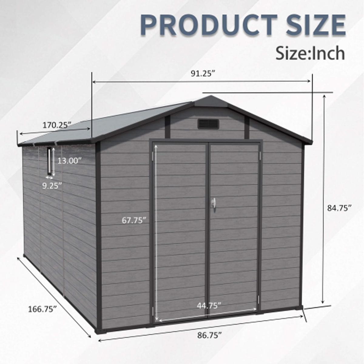 Large Plastic Lockable Resin Outdoor Storage Shed With Window And Floor (SAK25870)