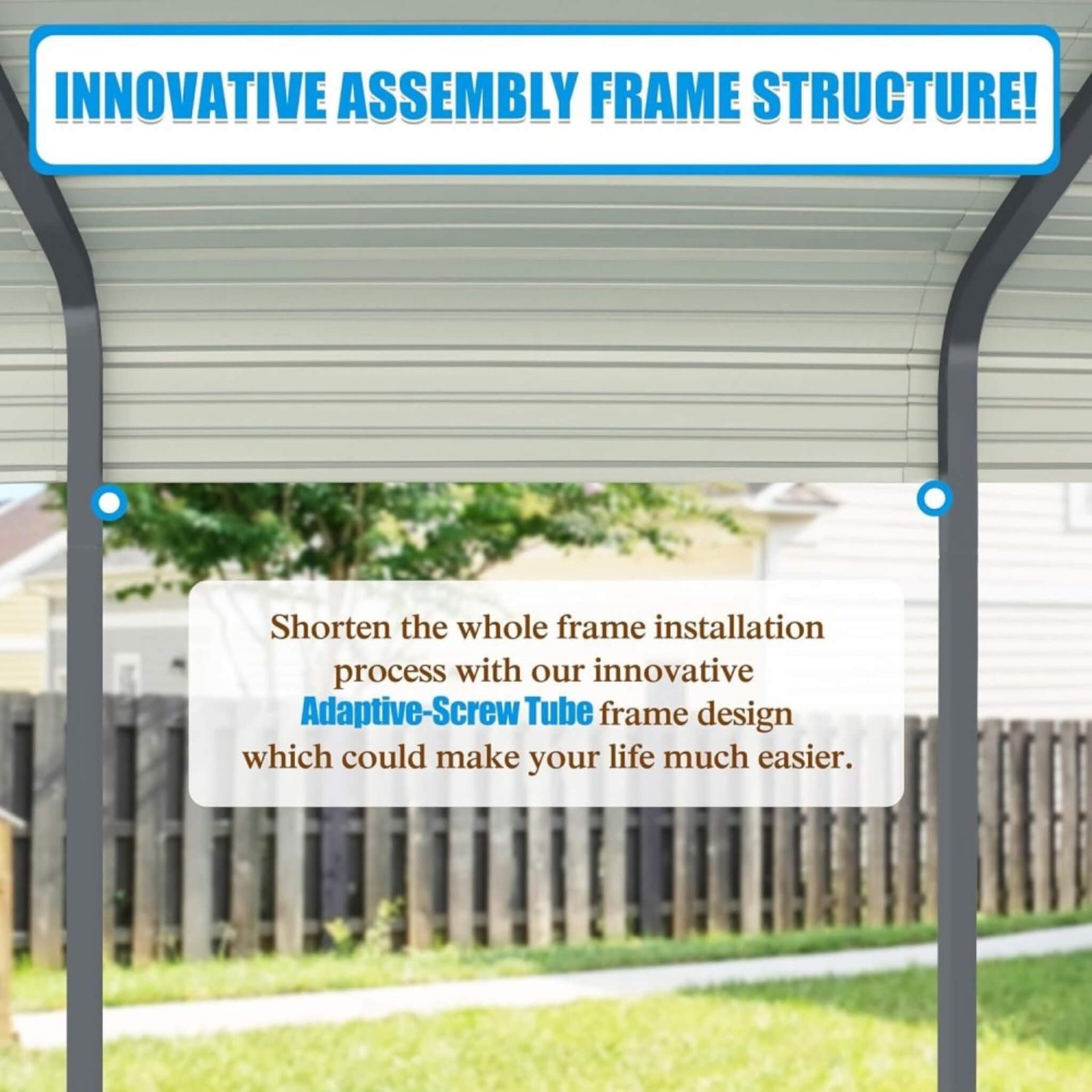 [12X20FT] Premium Modern Heavy-Duty Outdoor Alloy Steel Carport Canopy (SAK91486)