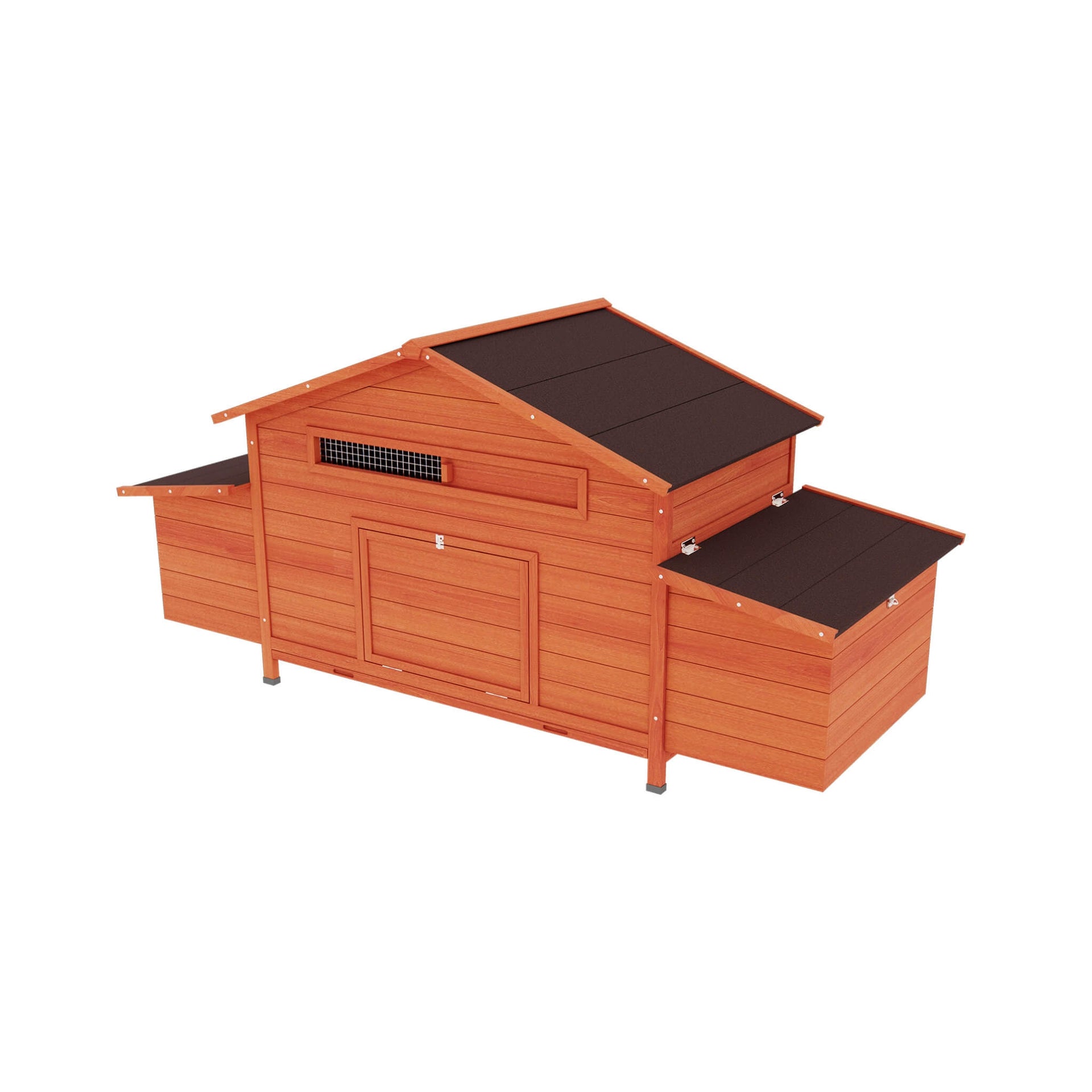 Large 44-Inch Premium Outdoor Spacious Wooden Chicken Coop With Two-Sides Nesting Boxes (SAK21875)
