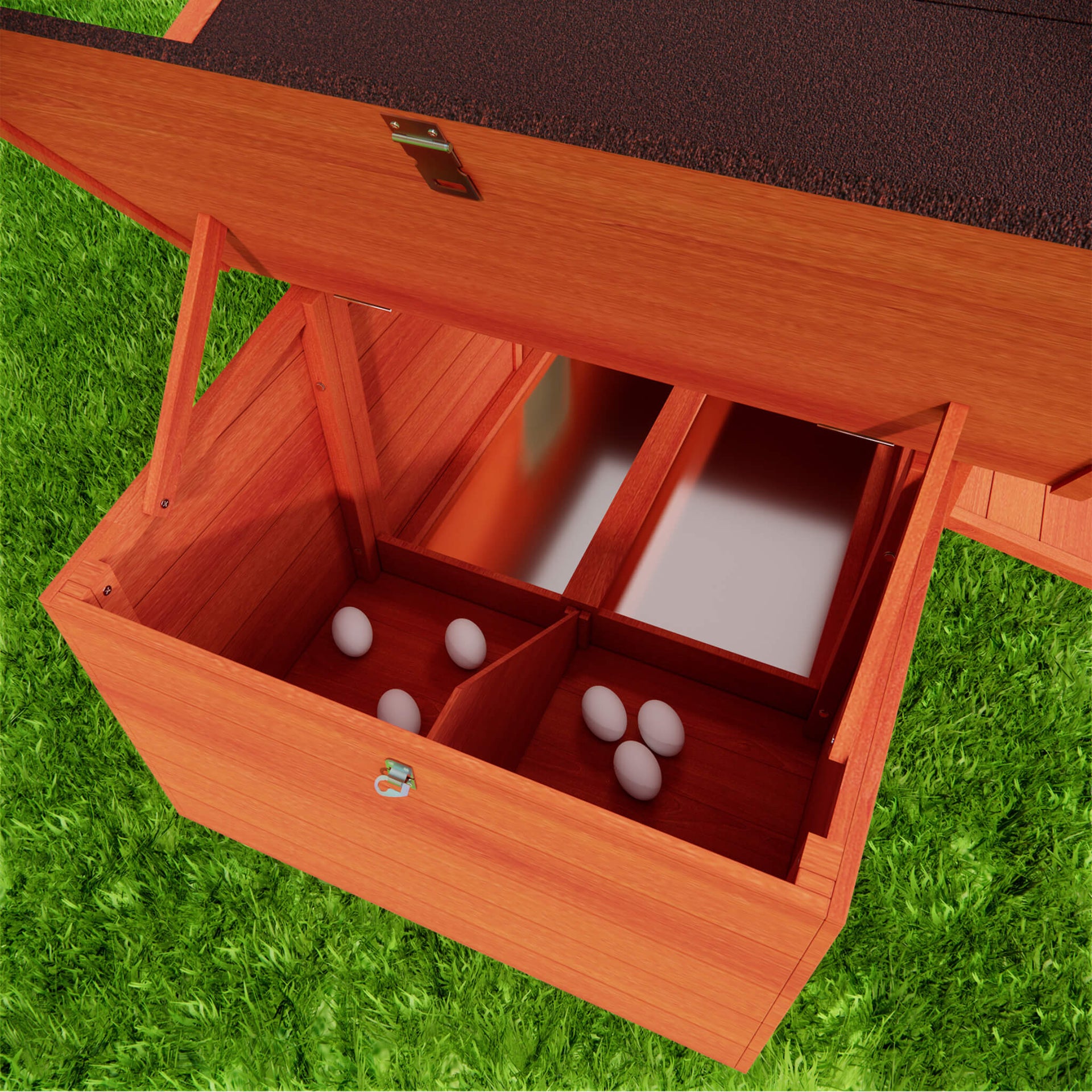 Large 44-Inch Premium Outdoor Spacious Wooden Chicken Coop With Two-Sides Nesting Boxes (SAK21875)