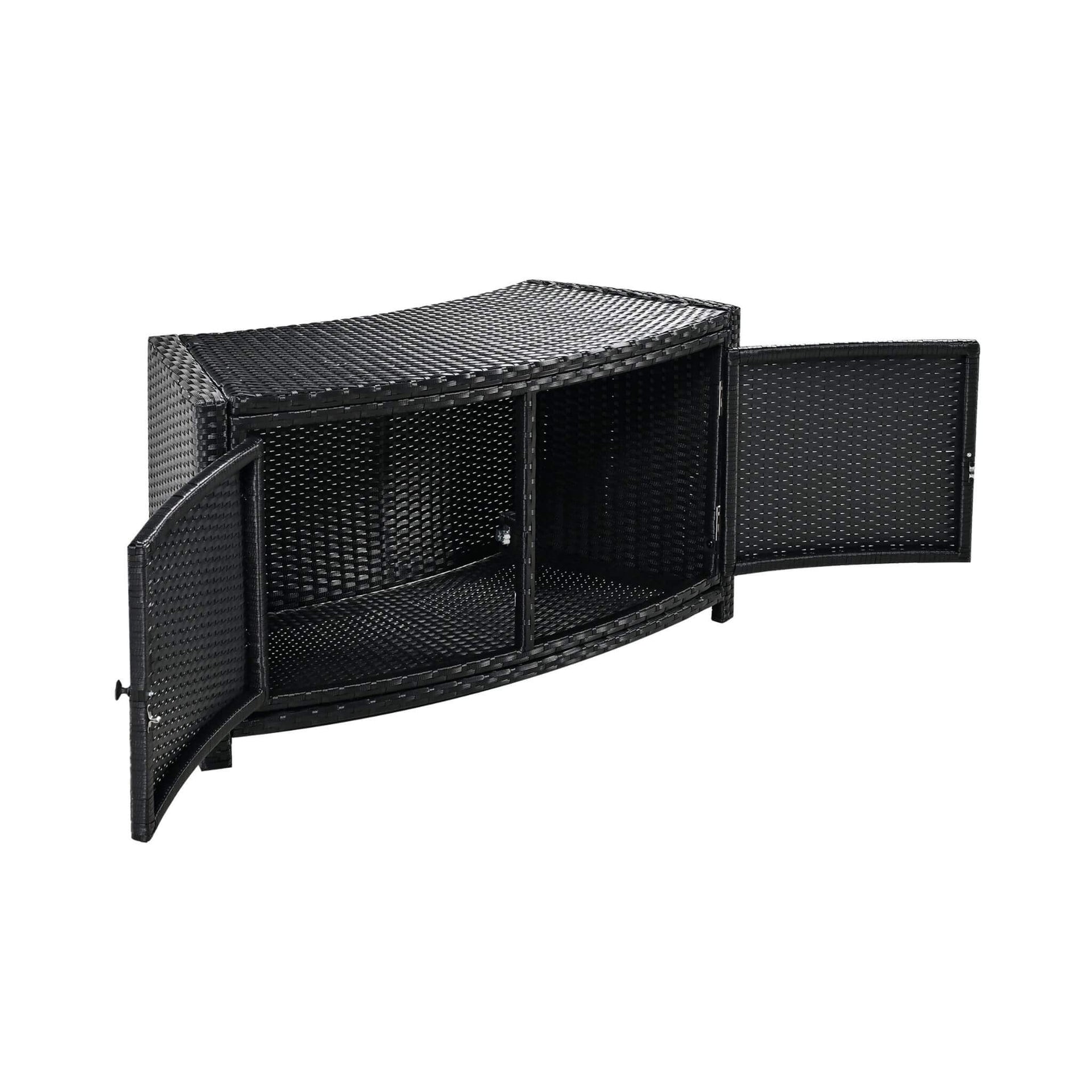 Large Premium Surround Spa Patio Rattan Sofa Set With Storage Compartments And Cushions (SAK75629)