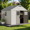 Alora Large Resin Outdoor Storage Shed With Floor, Windows, And Lockable Door (SAK98421)