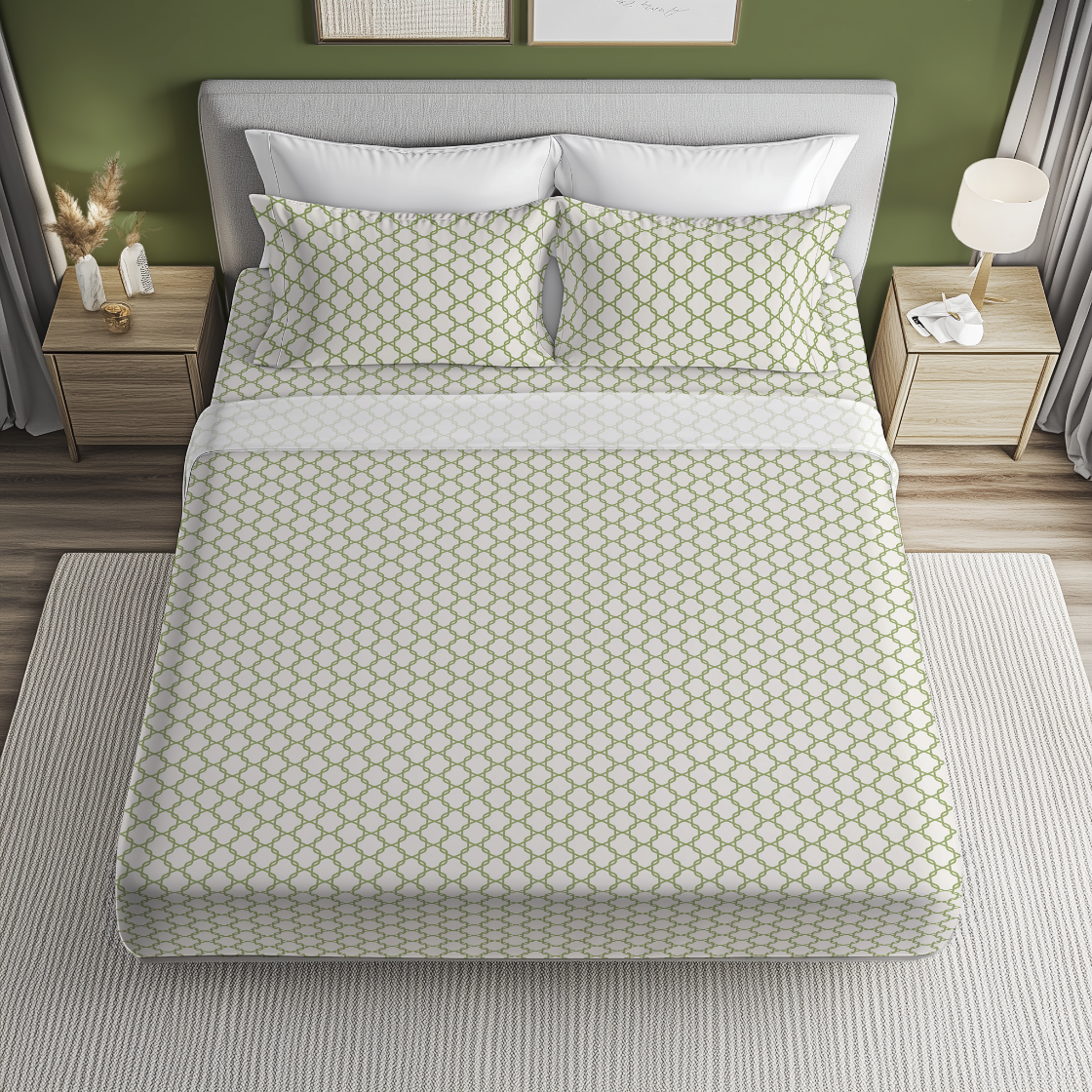 Cotton Blend Sheet Set | Lattice (Spring Romance Collection)