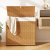 Laundry Hamper with Wheels and Lid-Natural