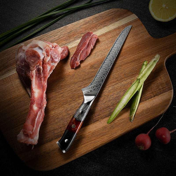 Master's Edge VG10 Damascus Knife Set with Ebony Wood Handle & Sheath - Gifts for You 'n Me