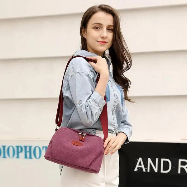 Lavish Style Canvas Crossbody Bag For Women And Girld Travel Bag Lightweighted Casual Shoulder Bag For Females
